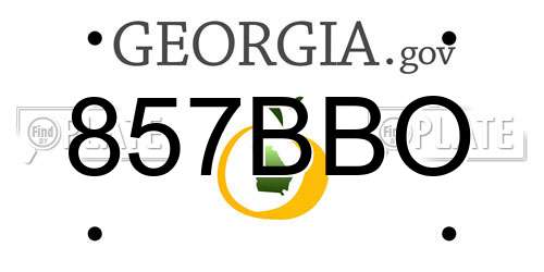857BBO Georgia License Plate