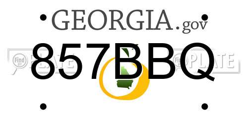 857BBQ Georgia License Plate