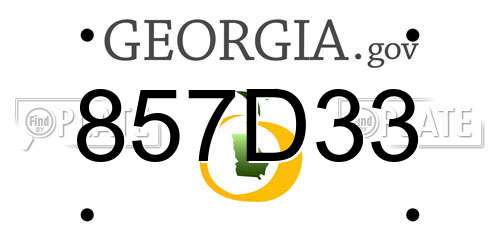 857D33 Georgia License Plate