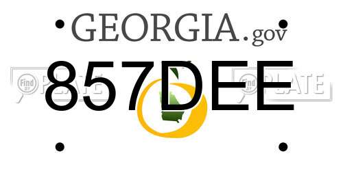 857DEE Georgia License Plate