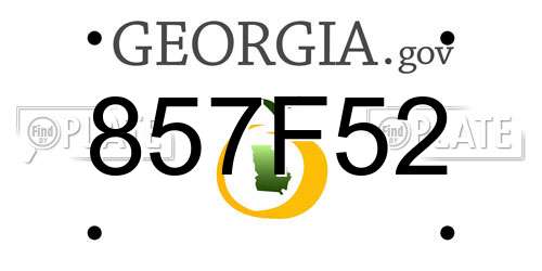 857F52 Georgia License Plate