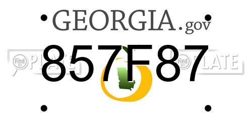 857F87 Georgia License Plate