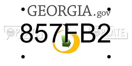 857FB2 Georgia License Plate
