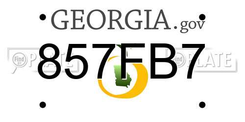 857FB7 Georgia License Plate