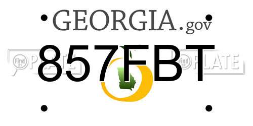 857FBT Georgia License Plate