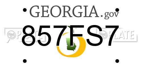 857FS7 Georgia License Plate