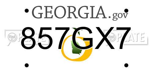 857GX7 Georgia License Plate