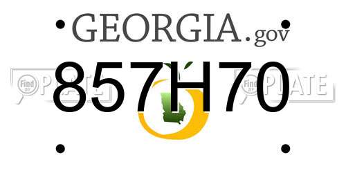 857H70 Georgia License Plate