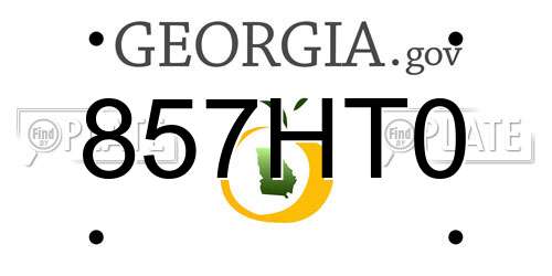 857HT0 Georgia License Plate
