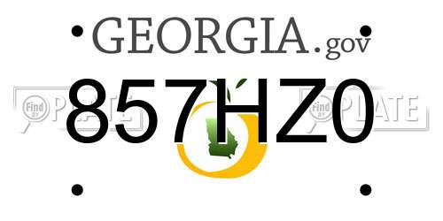 857HZ0 Georgia License Plate