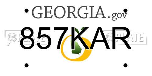857KAR Georgia License Plate