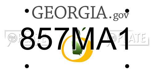 857MA1 Georgia License Plate