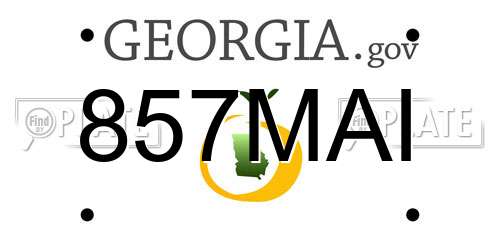 857MAI Georgia License Plate