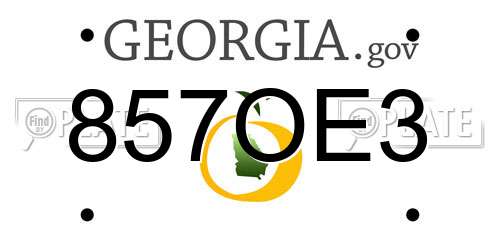 857OE3 Georgia License Plate