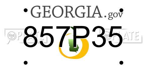 857P35 Georgia License Plate
