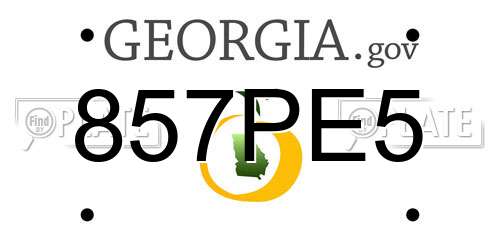 857PE5 Georgia License Plate
