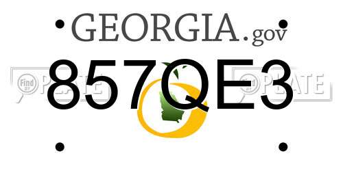 857QE3 Georgia License Plate