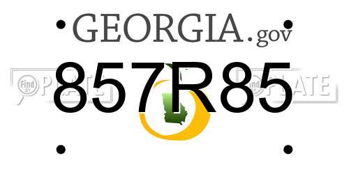 857R85 Georgia License Plate