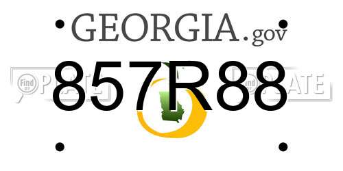 857R88 Georgia License Plate