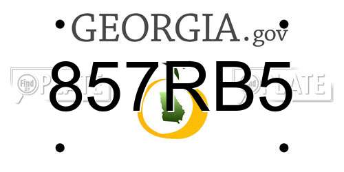 857RB5 Georgia License Plate
