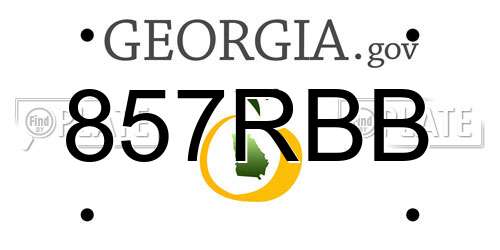 857RBB Georgia License Plate
