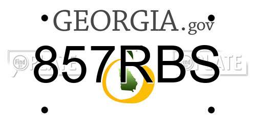 857RBS Georgia License Plate