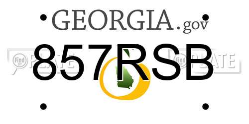 857RSB Georgia License Plate