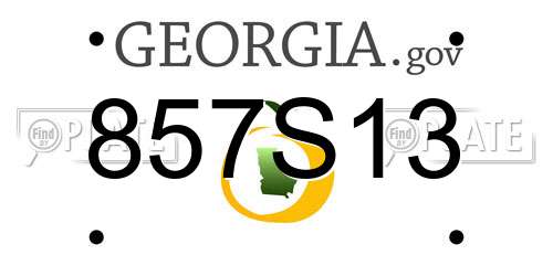 857S13 Georgia License Plate
