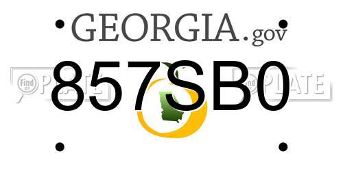 857SB0 Georgia License Plate