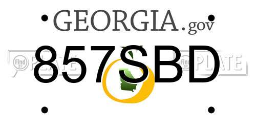 857SBD Georgia License Plate
