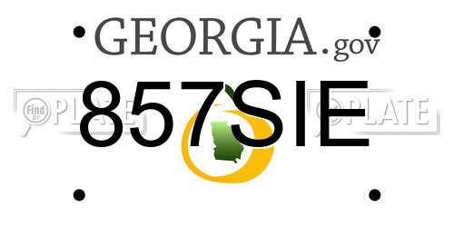 857SIE Georgia License Plate