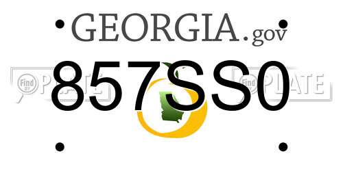 857SS0 Georgia License Plate