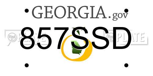 857SSD Georgia License Plate