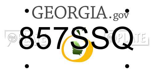 857SSQ Georgia License Plate