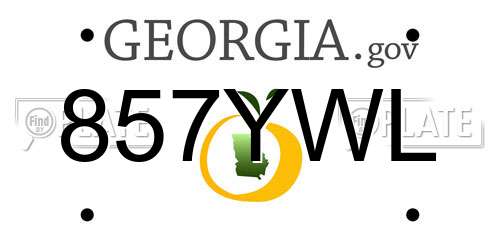 857YWL Georgia License Plate