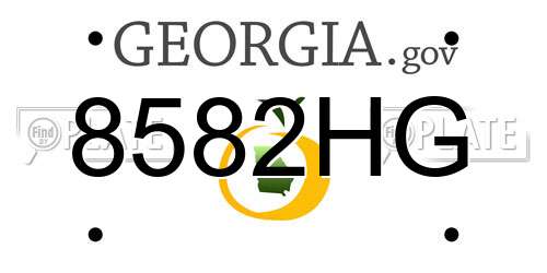 8582HG Georgia License Plate