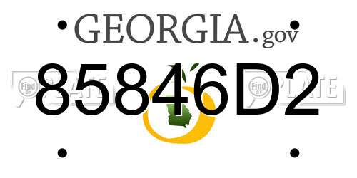85846D2 Georgia License Plate