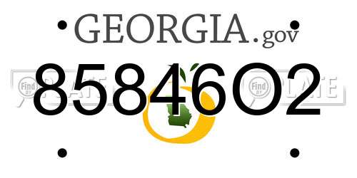 85846O2 Georgia License Plate