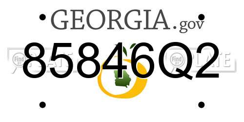 85846Q2 Georgia License Plate
