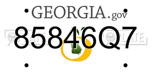 85846Q7 Georgia License Plate