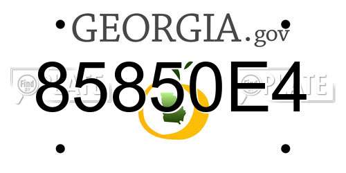 85850E4 Georgia License Plate