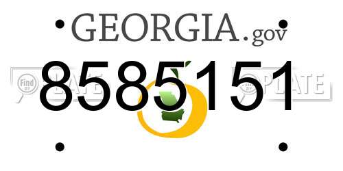 8585151 Georgia License Plate