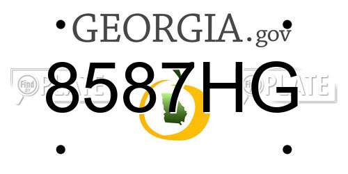 8587HG Georgia License Plate