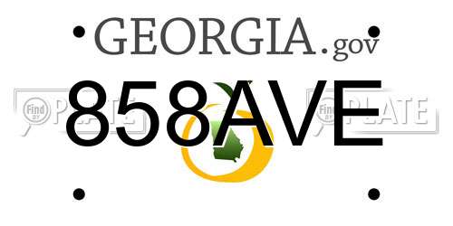 858AVE Georgia License Plate