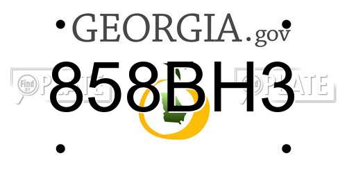 858BH3 Georgia License Plate