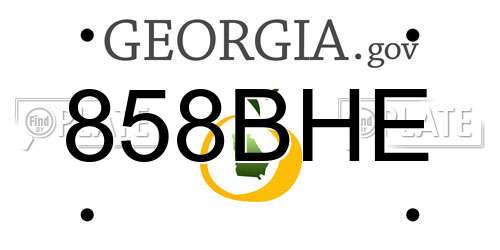 858BHE Georgia License Plate
