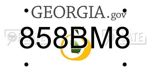 858BM8 Georgia License Plate