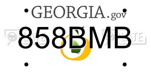 858BMB Georgia License Plate