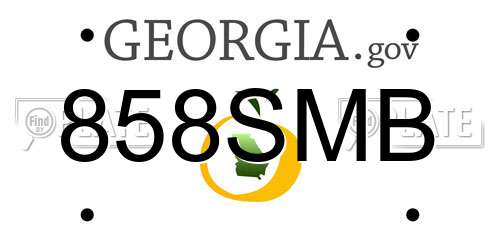 858SMB Georgia License Plate
