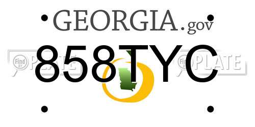 858TYC Georgia License Plate
